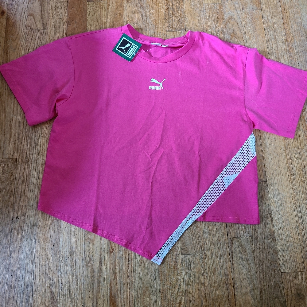Puma Womens Fashion Tee Hot pink NWT size Medium